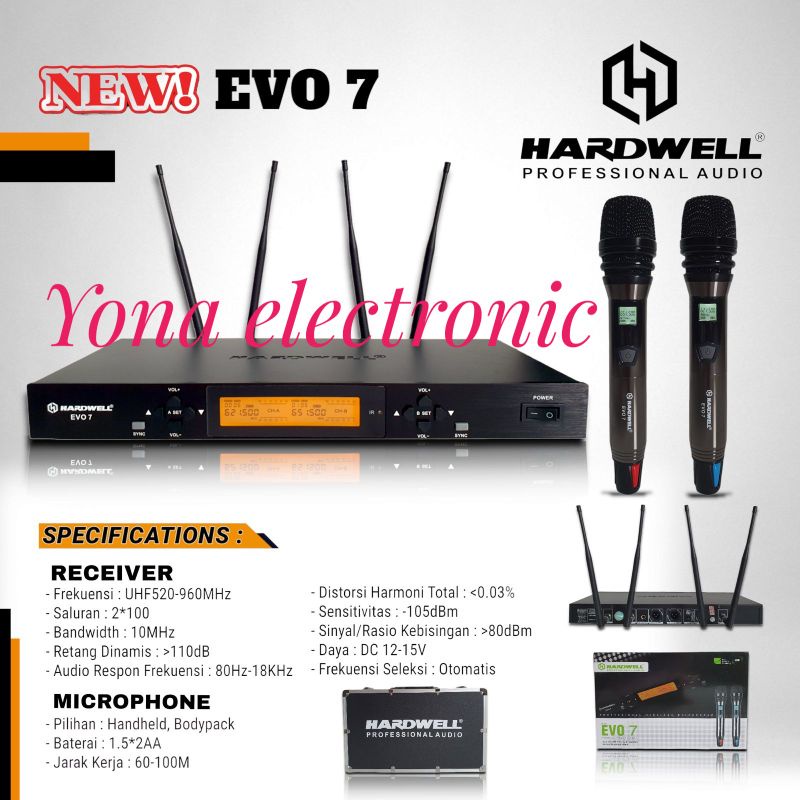 mic wireless hardwell evo 7 hardwell evo7 original garansi 1 tahun