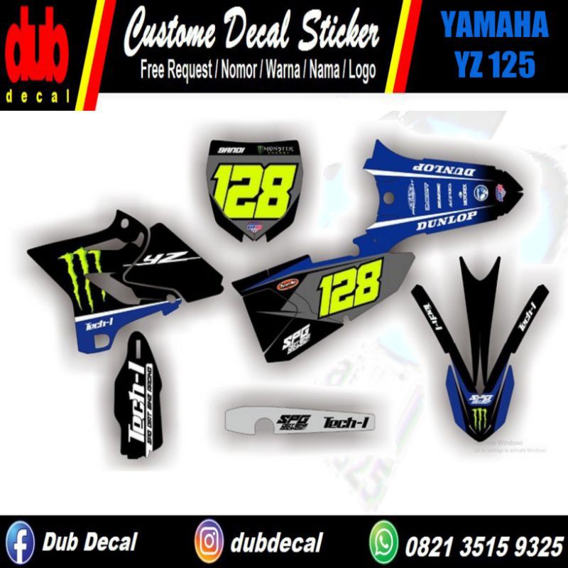 Decal Sticker YAMAHA YZ 125