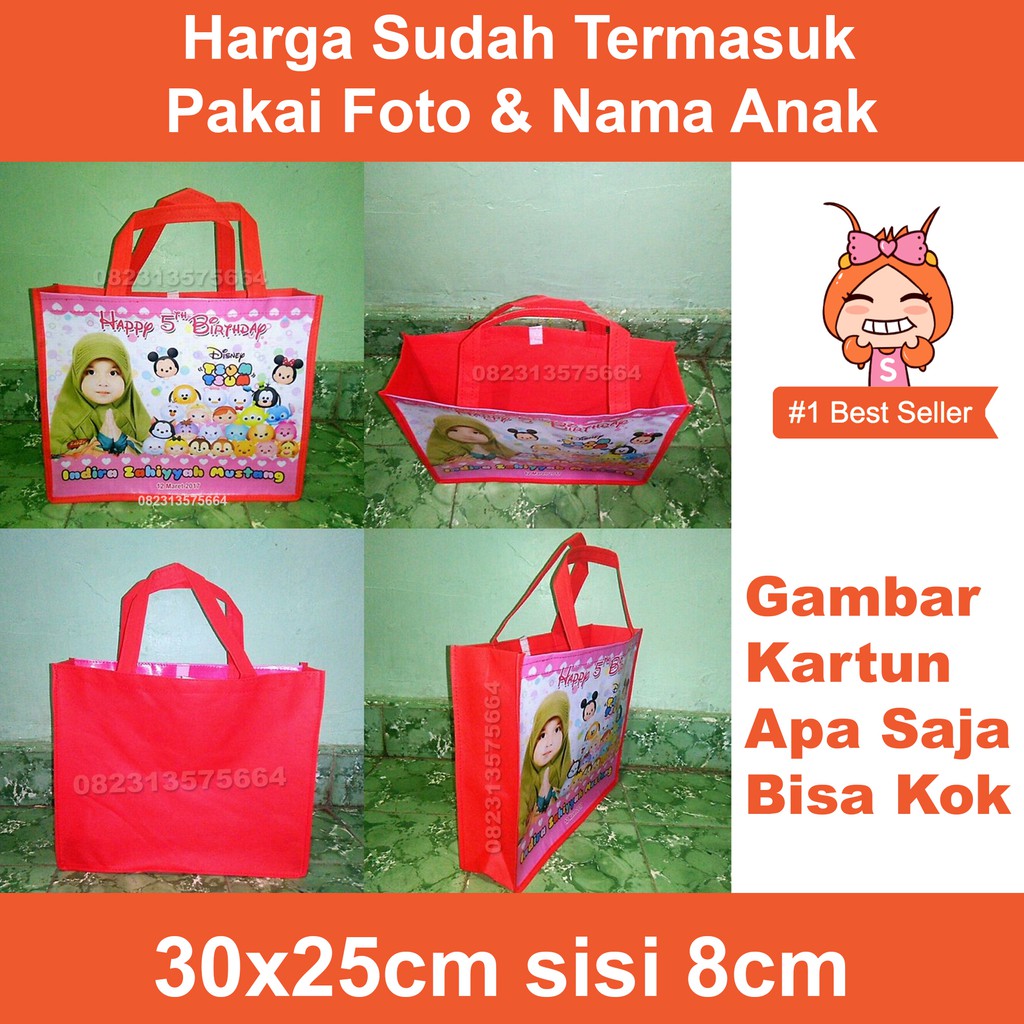 tas ultah anak pakai foto murah