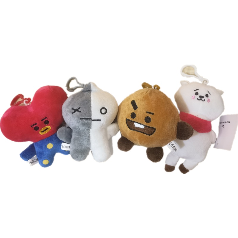Gantungan Kunci Boneka Plush KPOP BTS TATA Chimmy RJ Kartun 10CM Untuk Hadiah Ulang Tahun