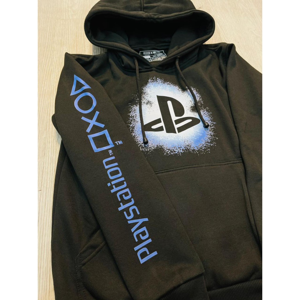 Hoodie Gamer Playstation Splash BLACK Cotton Fleece