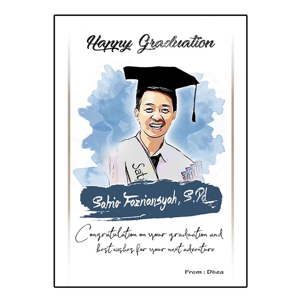  Desain  Foto  KARIKATUR kado  Wisuda  SoftFile Shopee 