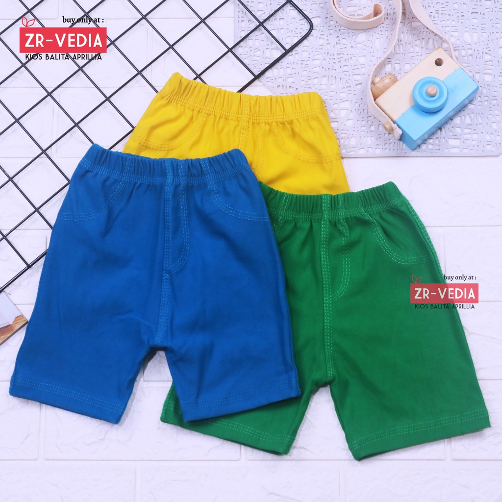 Short Jegging Kids uk 2-4 Tahun / Celana Pendek Jeans Anak Laki Perempuan Pants Murah Tebal Polos