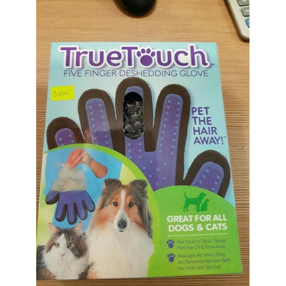 True Touch Sarung Tangan Pijat Grooming Bulu Anjing Kucing