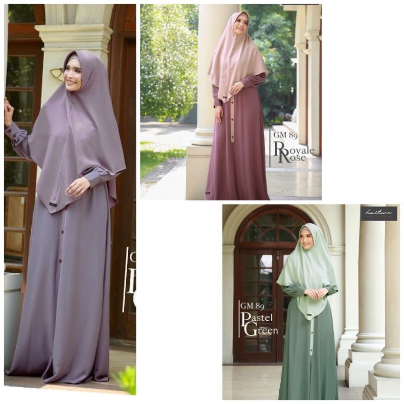 GAMIS DRESS SYAR'I MUSLIM MODERN POLOS HAITWO GM 89
