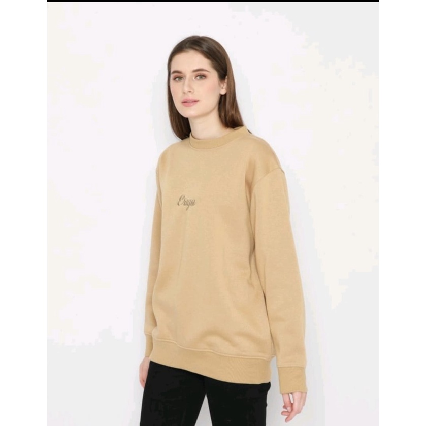 sweater pria wanita sweatshirt erigo crewneck stripe aplikasi sweater distro sweater keren sweater terlaris Erigo sweatshirt marun CN erigo sweater crewneck erigo marun terbaru dan terlaris premium