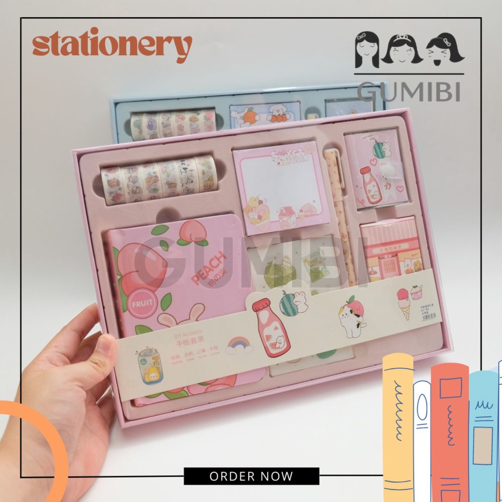

PAKET ALAT TULIS 7 IN 1 JOURNAL BOOK JURNALING / GIFT BOX HAMPERS / SOUVENIR IDE KADO ANAK