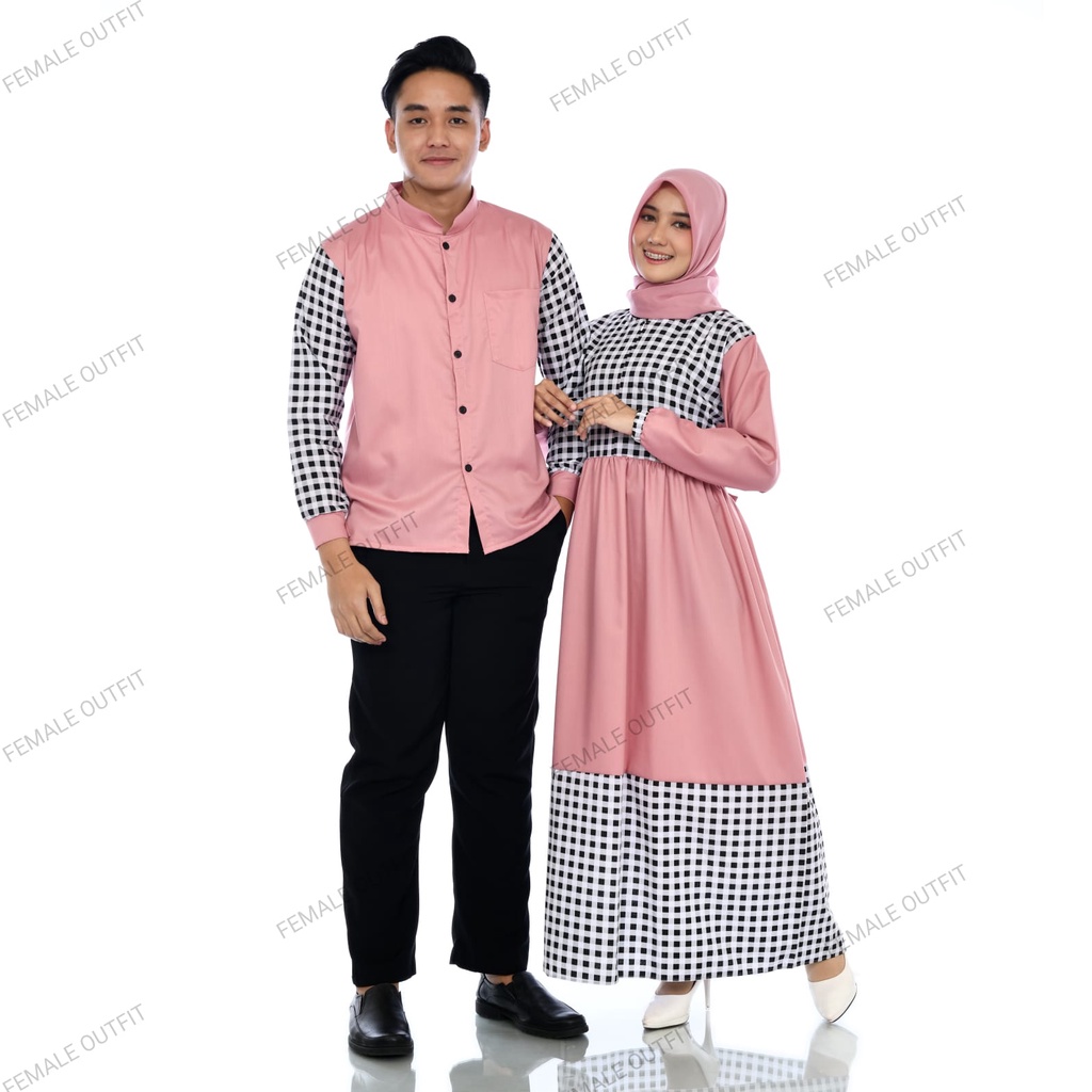 baju couple pasangan - baju couple kombinasi kotak - baju ayah bunda