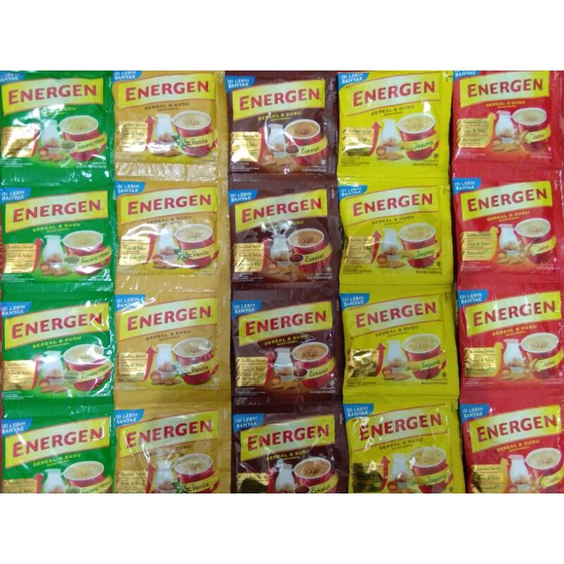 

Energen Sereal dan Susu (vanila coklat jahe jagung kurma kacang ijo)