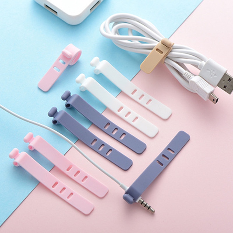 Pengikat Kabel Perapi Kabel Charger Hp Bahan Karet Silikon Penggulung Kabel
