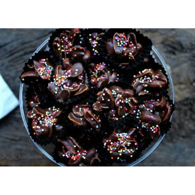 Kacang Coklat Kue Lebaran + Toples (Cornflakes Coklat TANPA BAHAN PENGAWET)