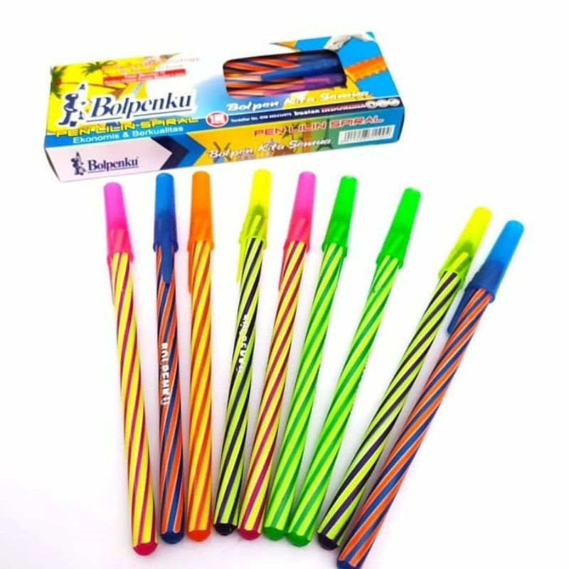 

Pulpen ulir 12 pcs/ pulpen lilin / ballpoint ulir lilin