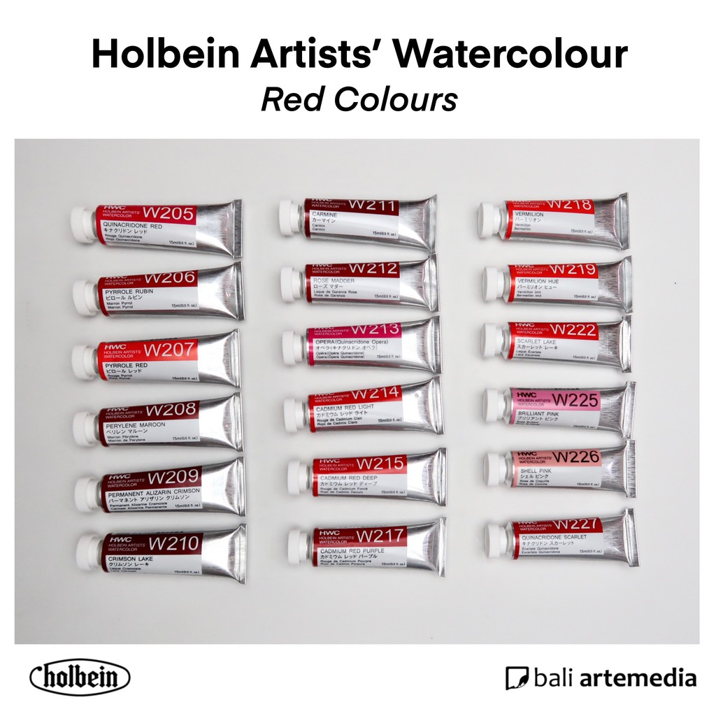 Holbein Artists' RED Watercolour Paint 5ml / 15ml