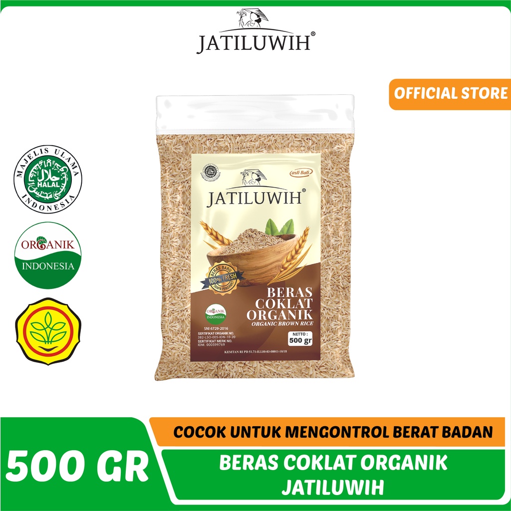 

Jatiluwih Beras Coklat Organik 500gr - Beras Coklat Organik Jatiluwih 500gr