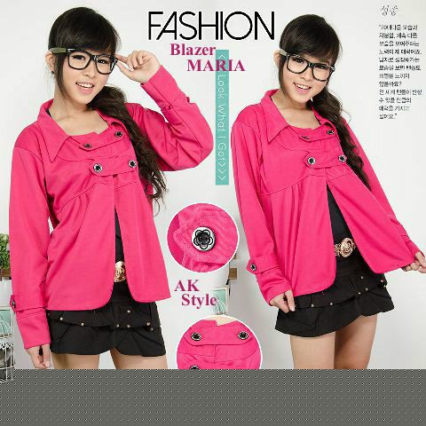 blazer wanita kancing depan besar (blazer maria AK)
