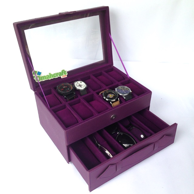 Kotak Tempat Jam Tangan dan Kacamata / Watch Box organizer and Glasses Box Tempat Arloji