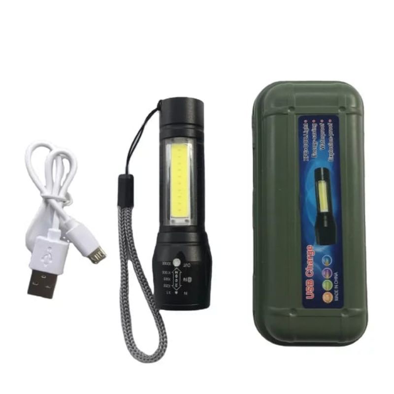 Senter Swat Mini Flashlight Zoom DS-587 Senter Gunung Camping + Baterai