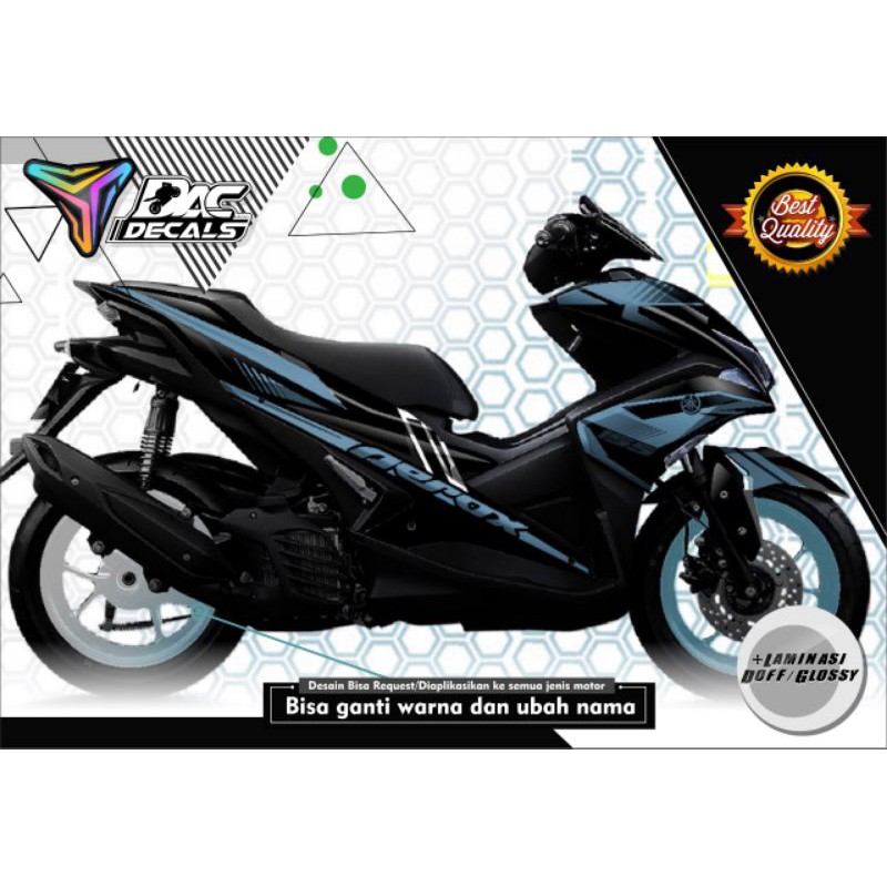 sticker decal full body yamaha aerox hitam biru