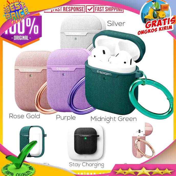 NEW PRODUK APPLE AIRPODS 2 / 1 CASE SPIGEN URBAN FIT AIRPOD CASING ANTI GORES - ROSE GOLD COD