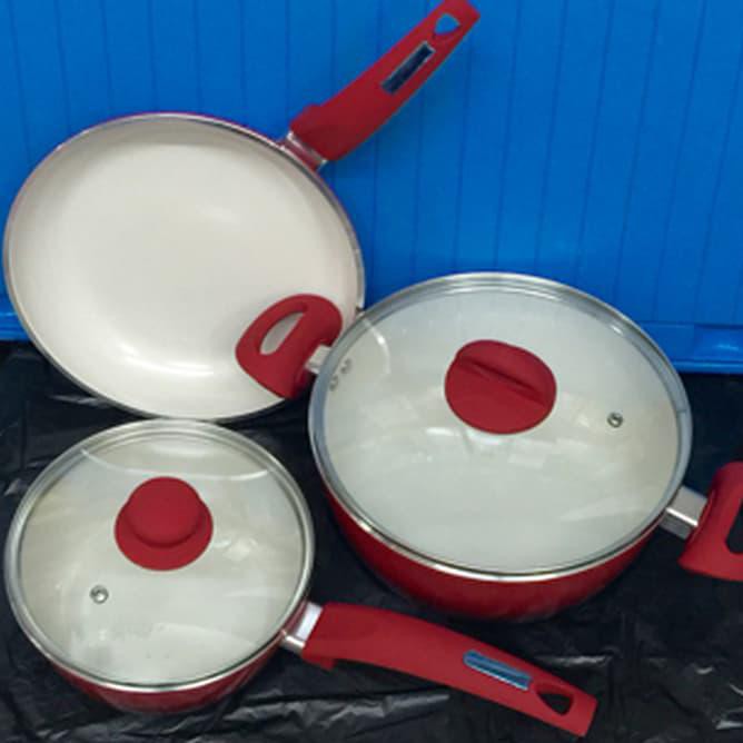 QR0957 CERAMIC PAN DESSINI  COOKWARE Set Harga Panci  