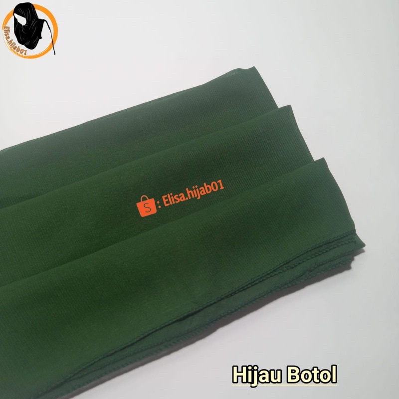 [ COD ] Hijab Bella Square Premium Hijab Segiempat-Hijau Botol