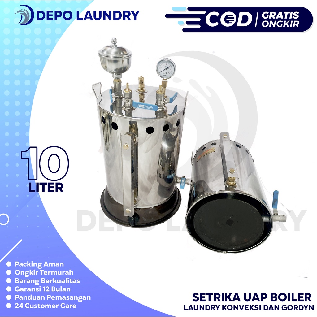 FREE ONGKIR Boiler Setrika Uap Gas 10 liter Standard