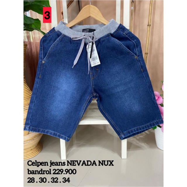 Celana pendek Jeans Cowok brand NUX original
