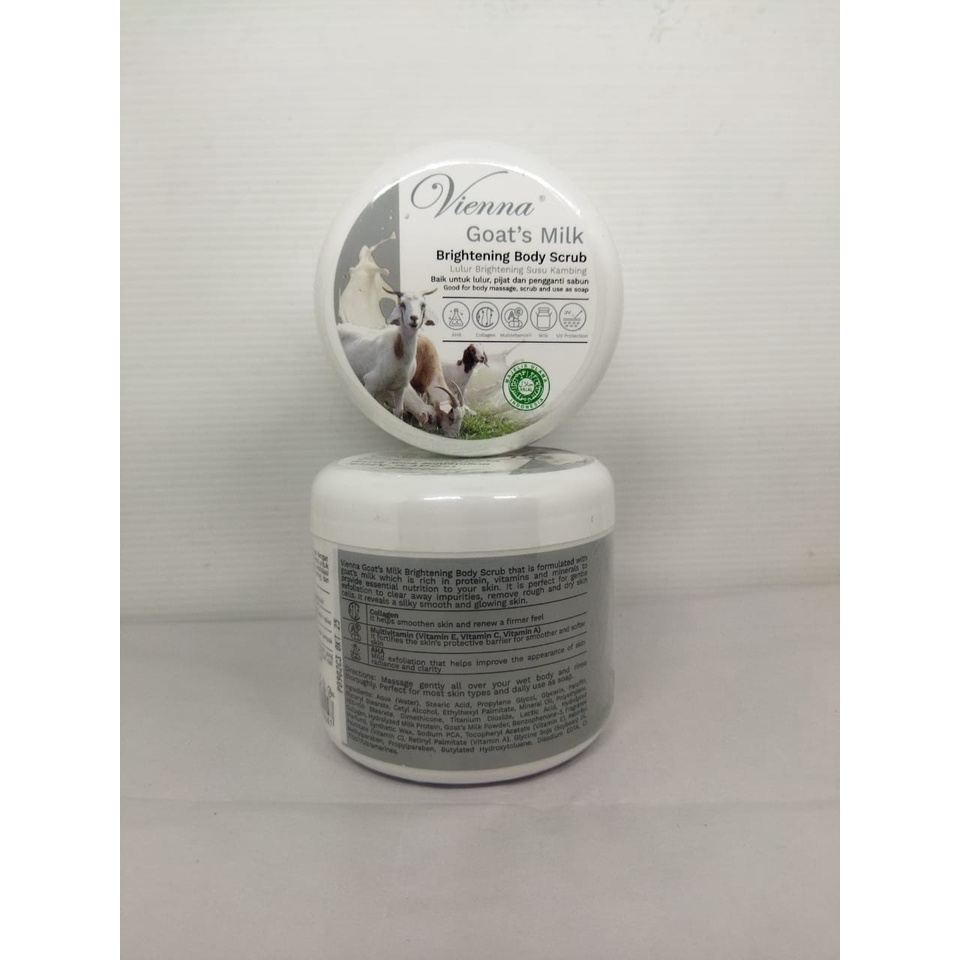 Vienna Brightening Body Scrub Original 250gr BPOM Mengangkat Sel Kulit Kering