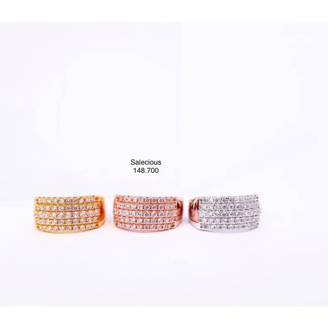 Cincin perhiasan Lapis emas luxury dengan zircon italy asli