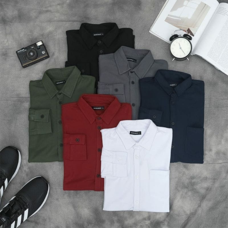 KEMEJA PRIA MENS POLOSAN LENGAN PANJANG COOLMAN PAKAIAN PRIA SIMPLE CASUAL PAKAIAN DINAS PNS KERJA