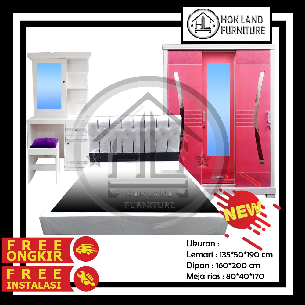 Paket Lamaran Seserahan Murah Divan Lemari 3P Meja Rias Termurah / Paket Seserahan Termurah / PS15