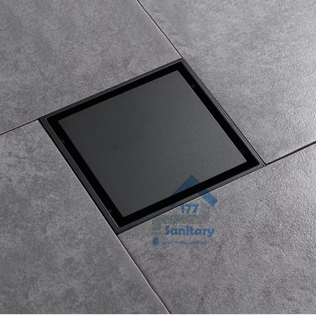 Floor Drain Stainless 304 HITAM 998B-Saringan Air Got mandi black tile strainer isi keramik pembuangan air mandi bathrom acc stenlis