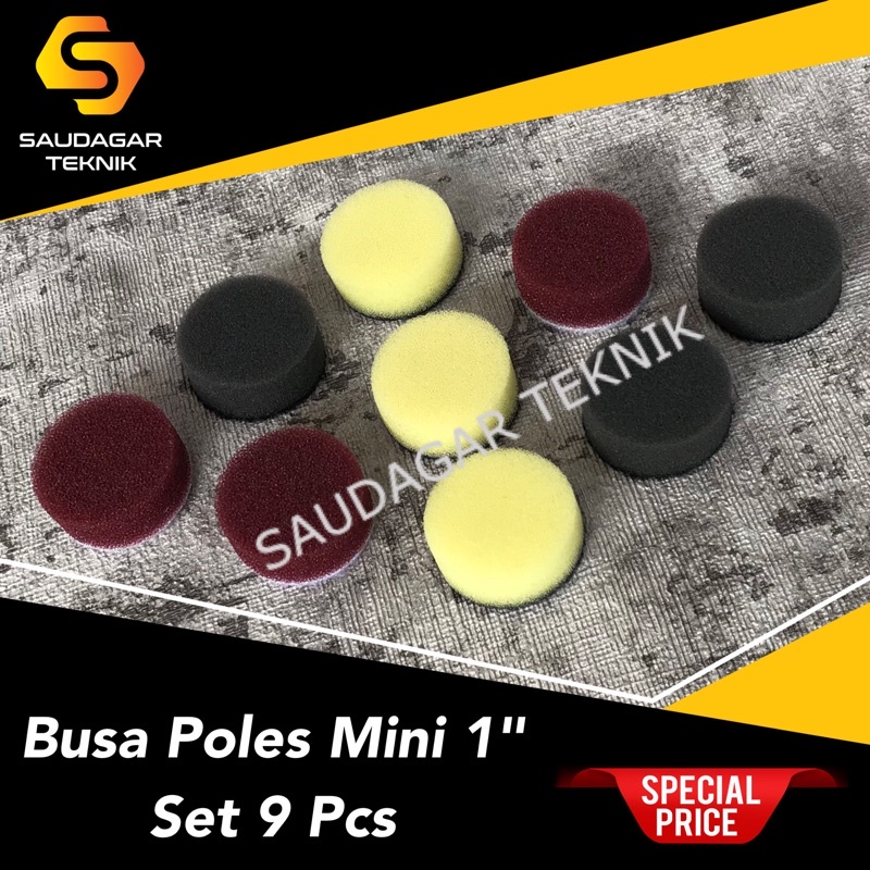 Busa Poles Mini 1 Inch Set Velcro Sponge Wool Polishing Set 1&quot;