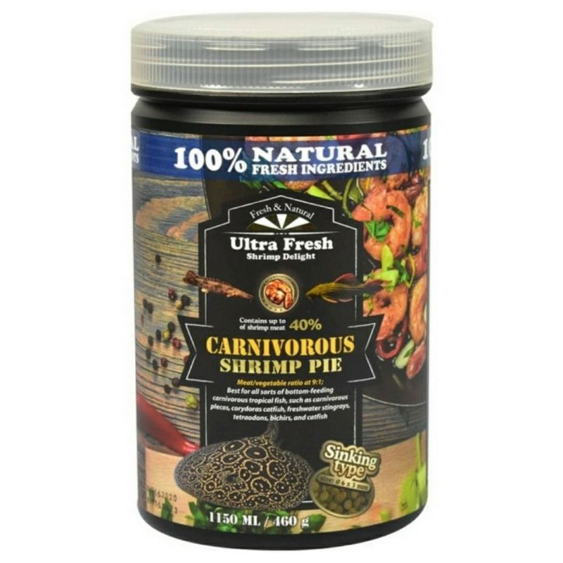 ultra fresh 460gr carnivorous shrimp pie makanan ikan pari tropis air tawar aksesoris
