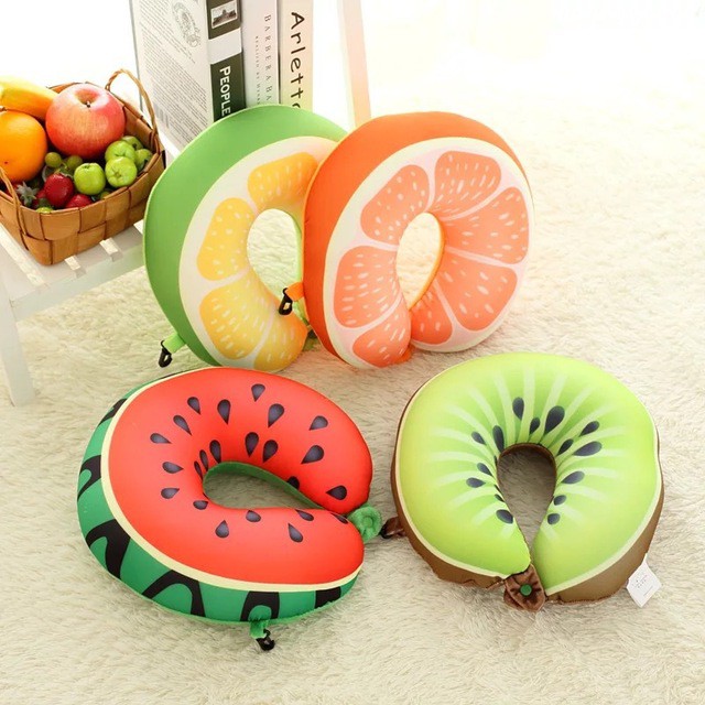 Bantal Leher Fruit Karakter-Foxty Cute Pillow Design U Relax Lembut High Quality For Travel,Home