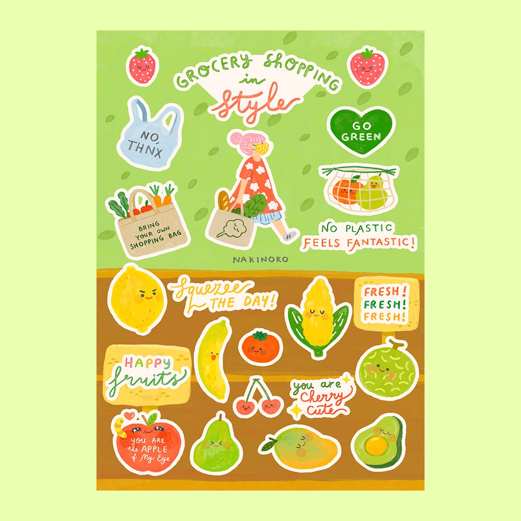 

Grocery Shopping in Style Sticker Sheet