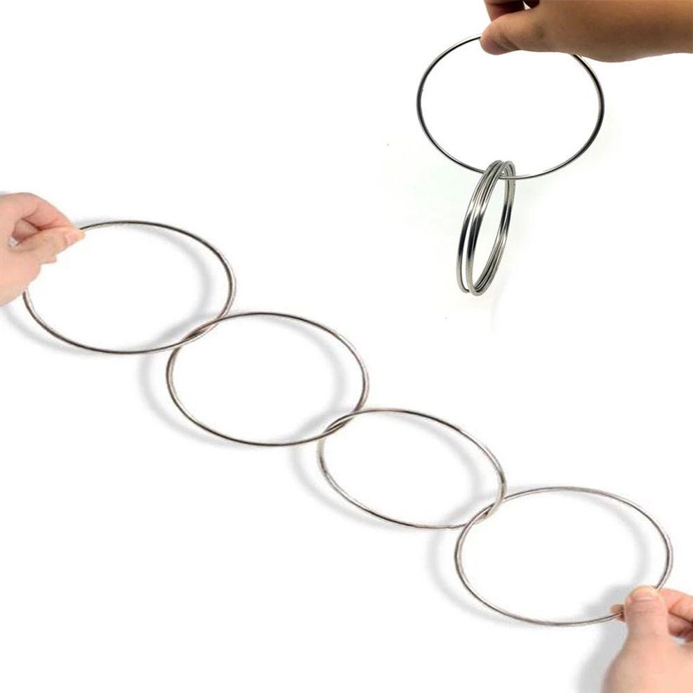 [Elegan] Cincin Ajaib Kinerja Panggung Canda Props Tools Magic Trick Magic Linking Hoops Classic Magic Props Magic Iron Hoops