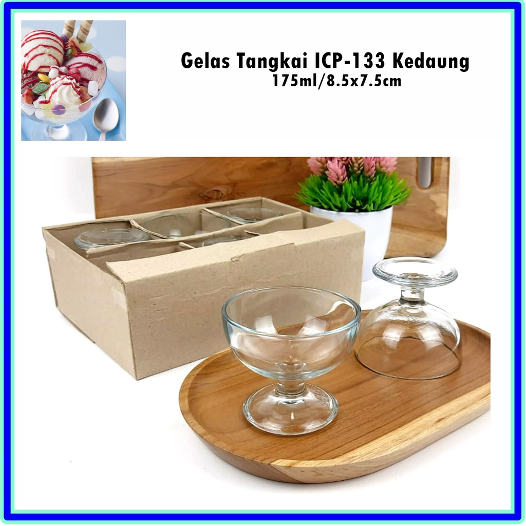 [1pcs] Gelas Tangkai Pendek/Gelas Kaki ICP-133 Kedaung 175ml