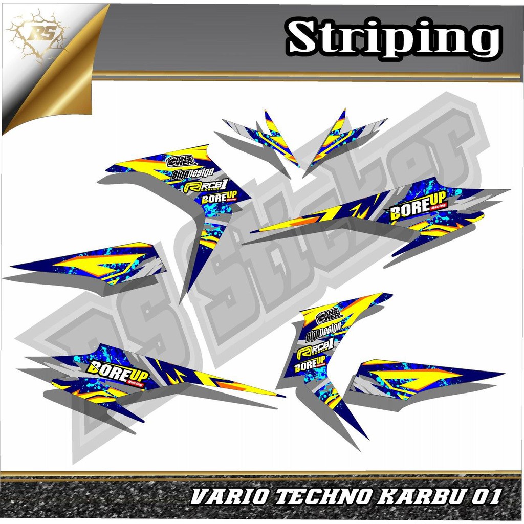 Striping Variasi vario Techno 110 Karbu - Sticker list Motor Vario techno 110 Karbu