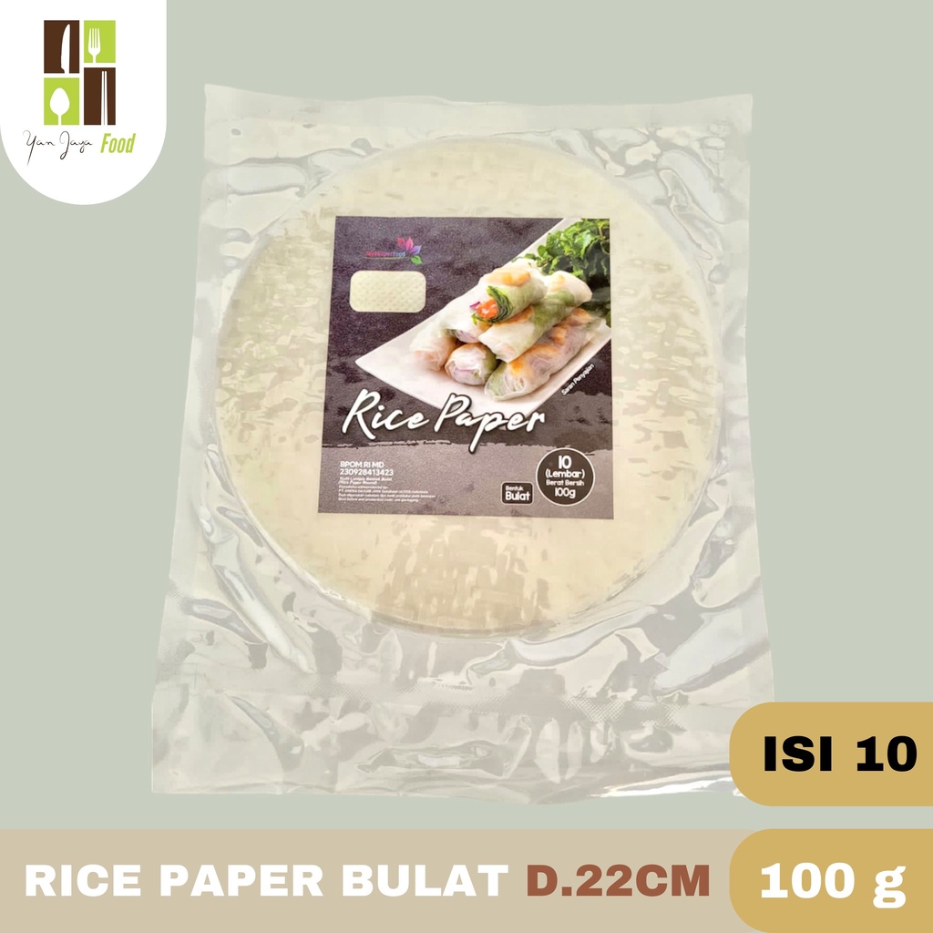 Rice Paper Kulit Transparant Lumpia Vietnam 22cm [isi 10/20/30/40/50/100]