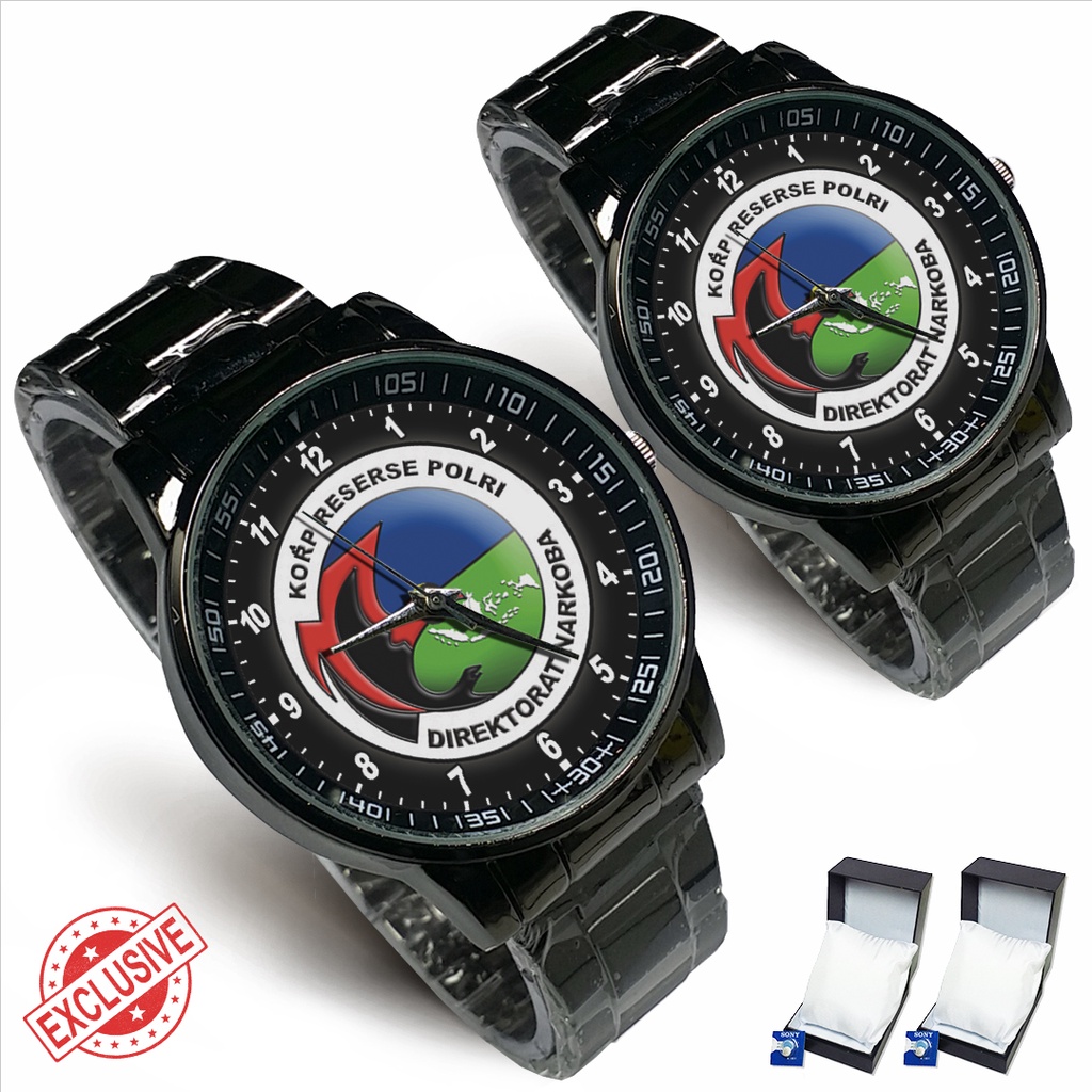 Jam Tangan Rantai Couple KORPS RESERSE NARKOBA (Limited Edition)