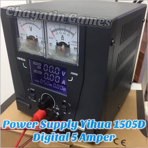 PERTUKANGAN PERLENGKAPAN LISTRIK POWER SUPPLY HP / PONSEL MERK YIHUA TYPE P-1505D 5A DIGITAL - ANALO