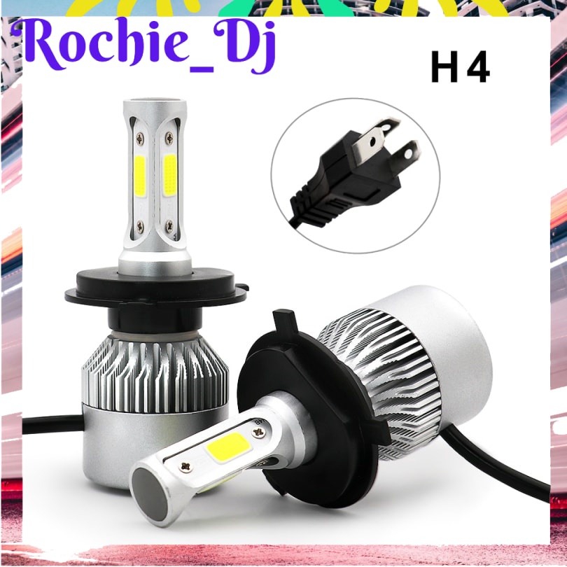 TAFFLED LAMPU MOBIL LED COB HEADLIGHT 8000LM H4/9003 S2 CHIP 2 PCS