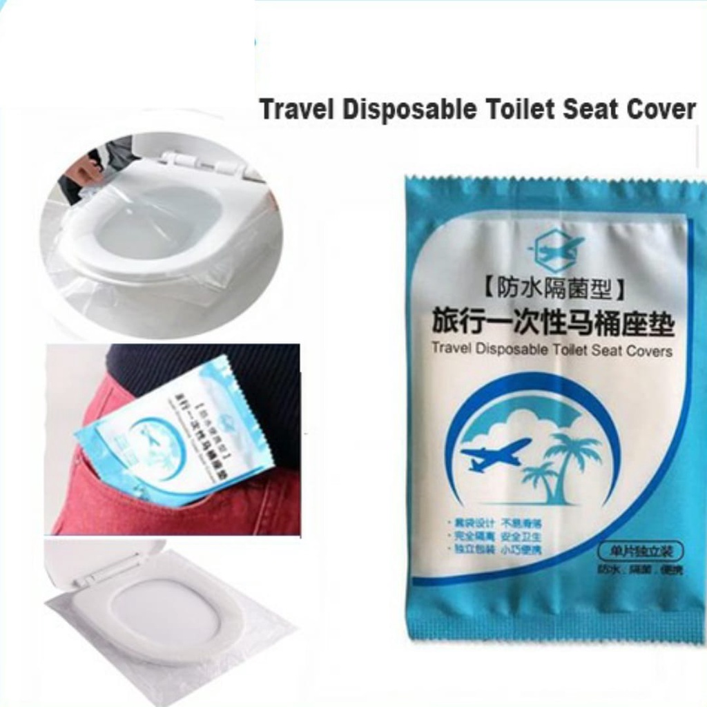 Travel Toilet Seat Cover Disposable Alas Duduk Kloset Toilet Plastik dan kertas Alas dudukan WC