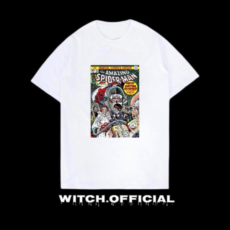 KAOS BAJU SPIDERMAN MARVEL COMICS - TSHIRT MARVEL COMICS SPIDERMAN - DISTRO PUTIH PRIA WANITA DEWASA