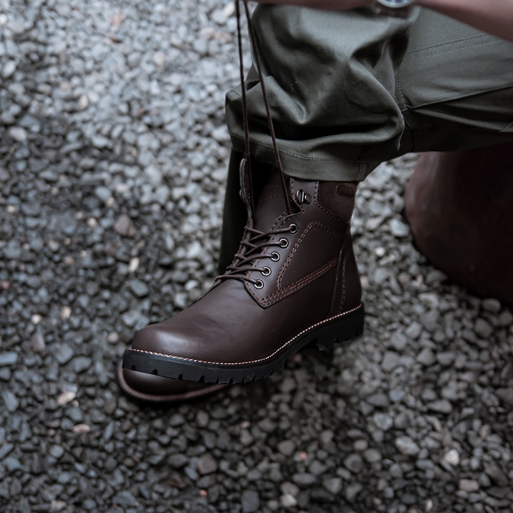 PENTATONIC DARK BROWN (KULIT ASLI) |ManNeedMe x Reyl| Sepatu Safety Boots Pria ORIGINAL