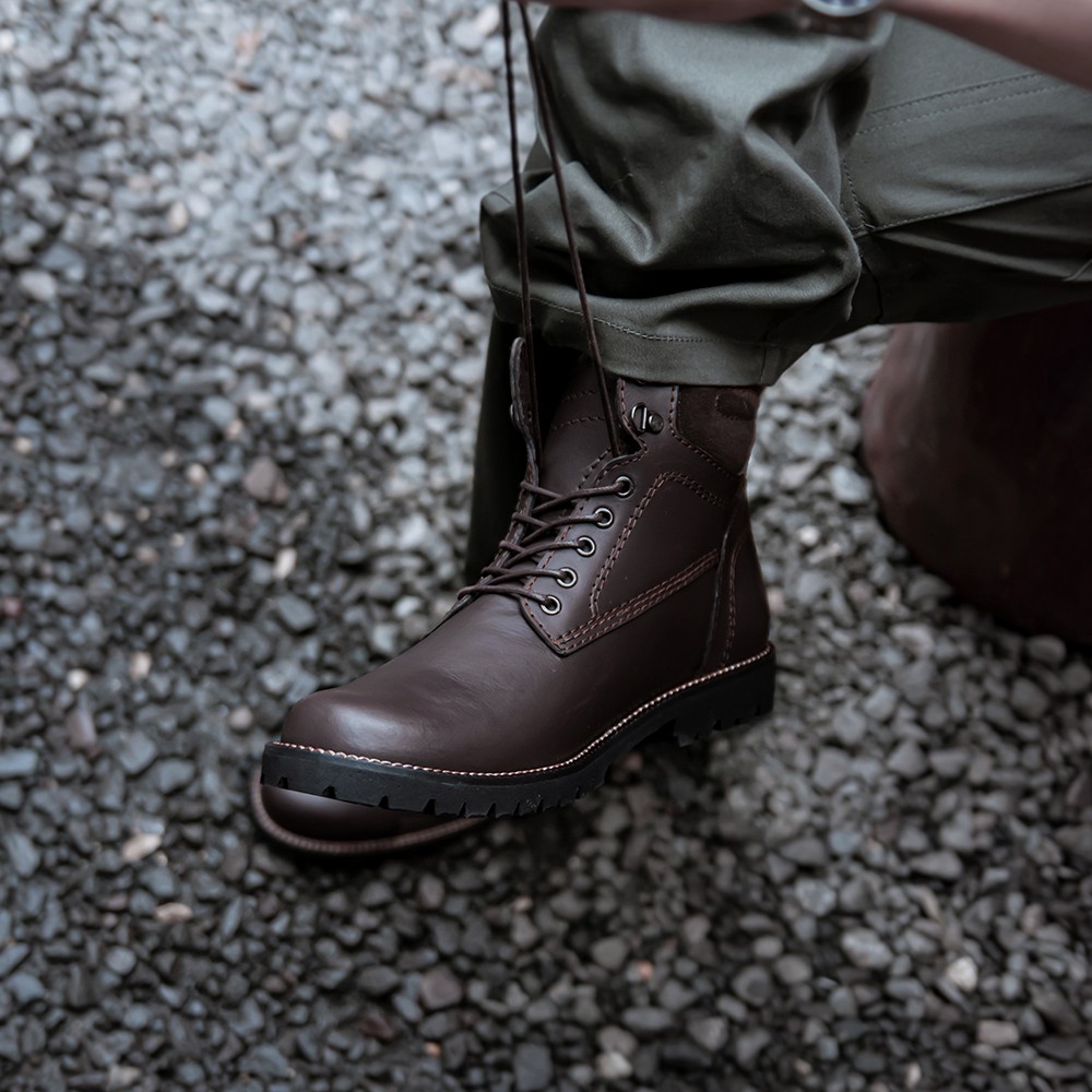 PENTATONIC DARK BROWN (KULIT ASLI) |ManNeedMe x Reyl| Sepatu Safety Boots Pria ORIGINAL