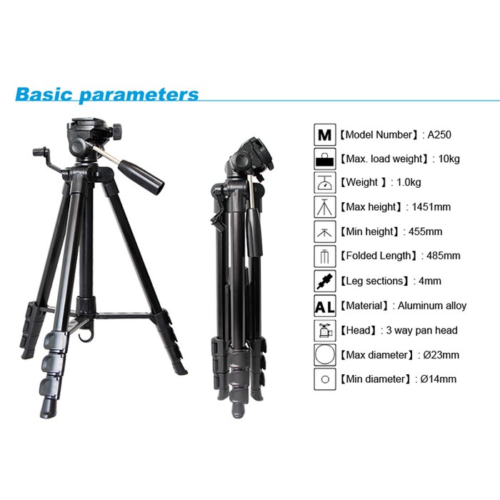 Produk Unggulan Tripod Obo A250 Professional Tripod High Quality Terlaris