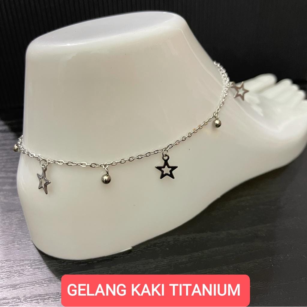 GELANG KAKI TITANIUM WANITA SILVER/EMAS /GELANG KAKI WANITA TERLARIS/GELANG KAKI WANITA TERMURAH/GELANG KAKI XUPING