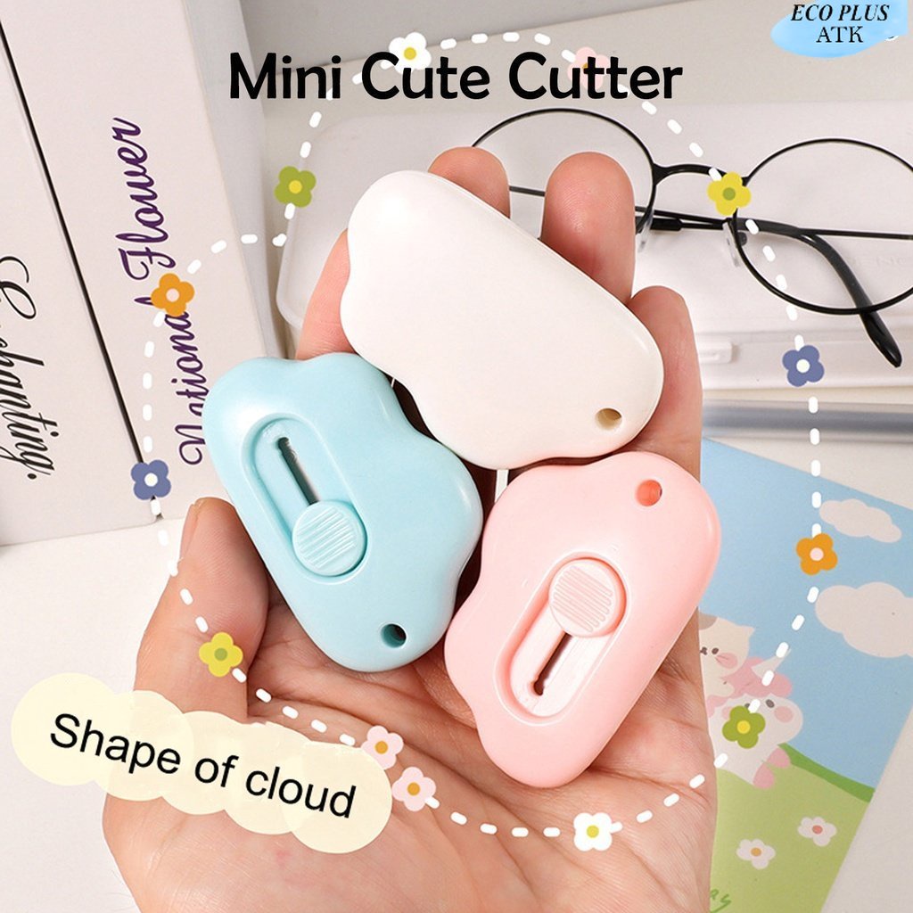 Mini Cutter Cloud Series Alat Pembuka Surat Snap Off Gantungan Kunci Sekolah Kantor ATK